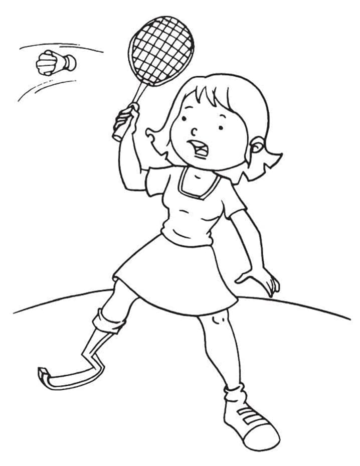 Zdarma Badminton omalovánka