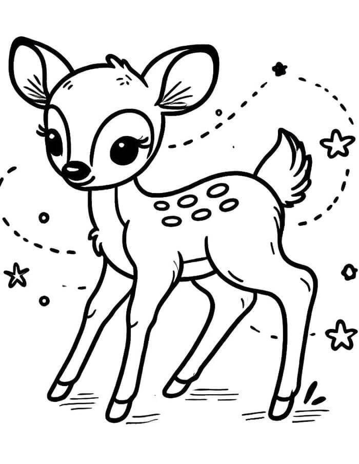 Zdarma Bambi Obrázek omalovánka