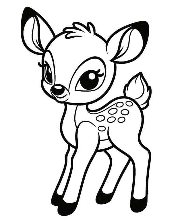 Zdarma Bambi Vymalovatelné omalovánka
