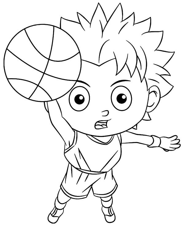 Zdarma Basketbal Vymalovatelné omalovánka