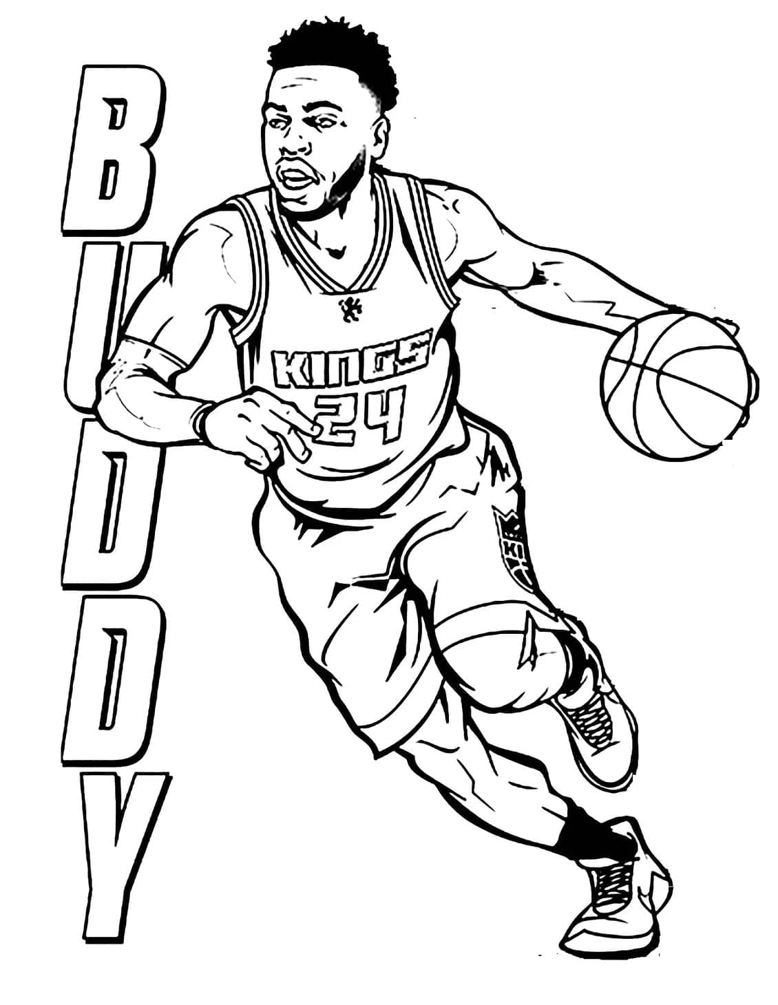 Zdarma Basketbal k Tisku pro Děti omalovánka