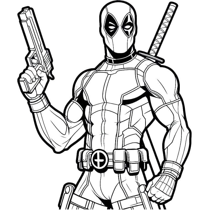 Zdarma Deadpool pro Malé Děti omalovánka