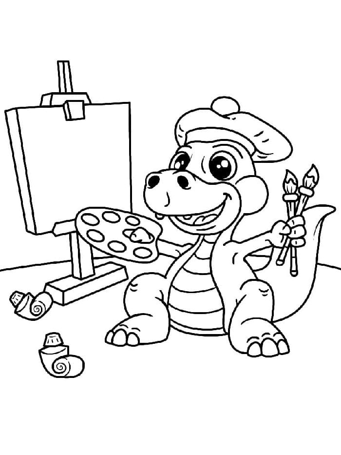 Zdarma Dinosaurus k Tisku pro Děti omalovánka