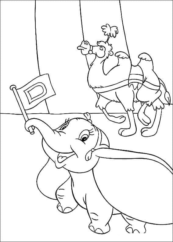 Zdarma Dumbo k Tisku pro Děti omalovánka