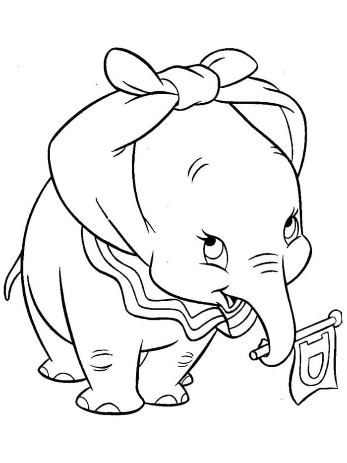 Zdarma Dumbo pro Malé Děti omalovánka