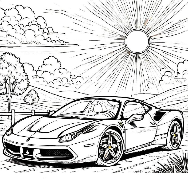 Zdarma Ferrari Obrázek omalovánka