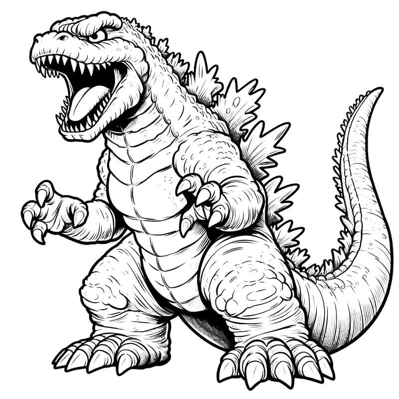 Zdarma Godzilla Obrázek omalovánka