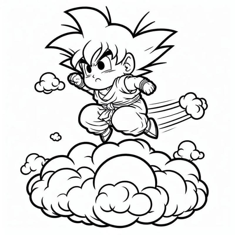 Zdarma Goku pro Malé Děti omalovánka