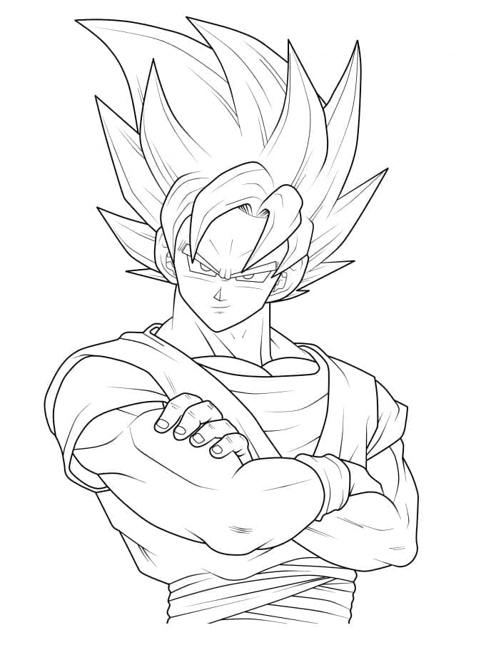 Zdarma Goku omalovánka
