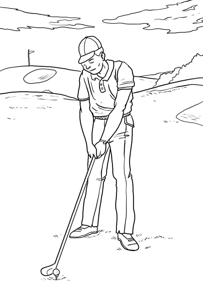 Zdarma Golf Vymalovatelné omalovánka