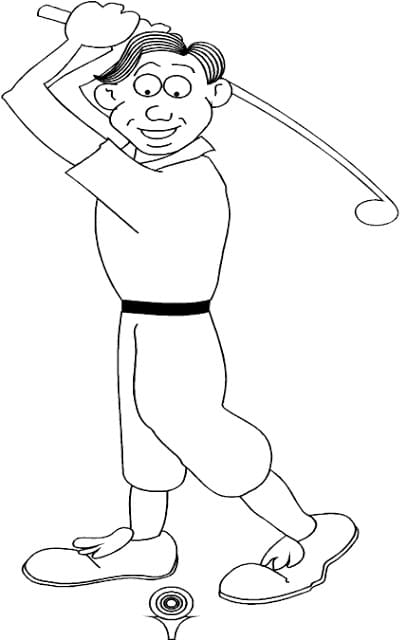 Zdarma Golf omalovánka