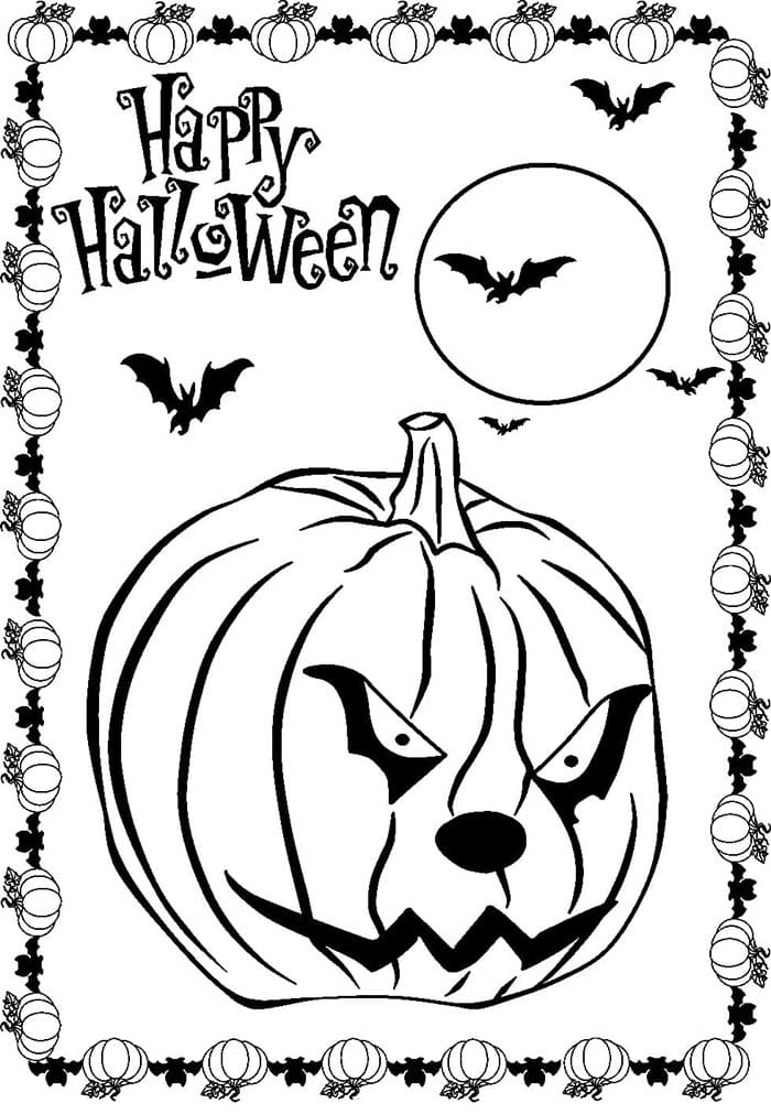 Zdarma Halloween k Tisku pro Děti omalovánka