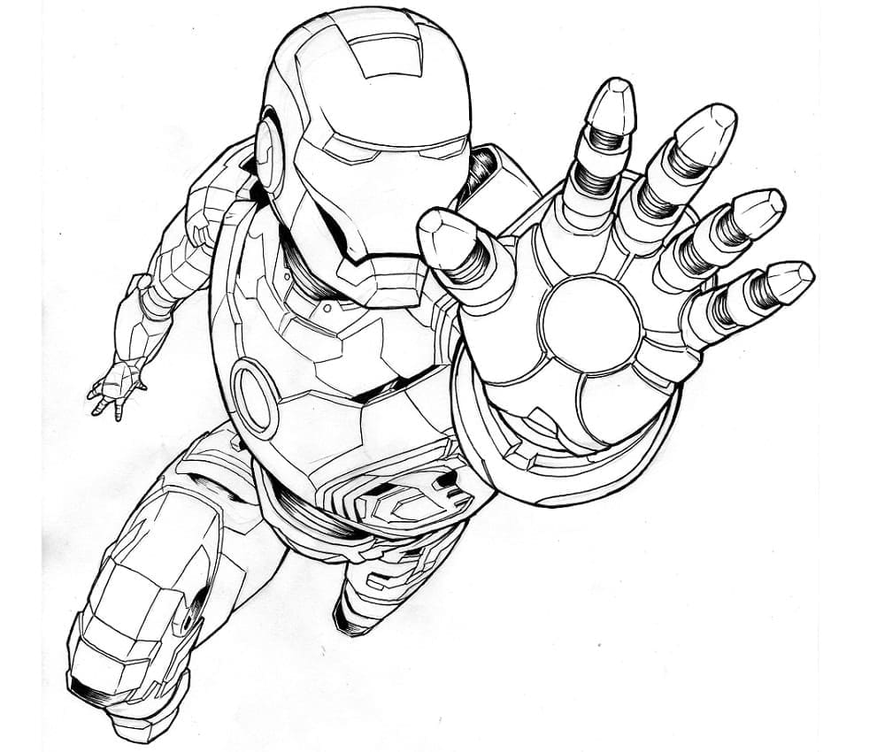 Zdarma Iron Man k Tisku pro Děti omalovánka