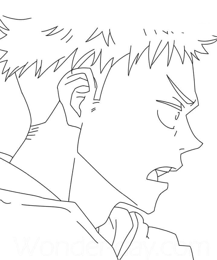 Zdarma Jujutsu Kaisen k Tisku pro Děti omalovánka