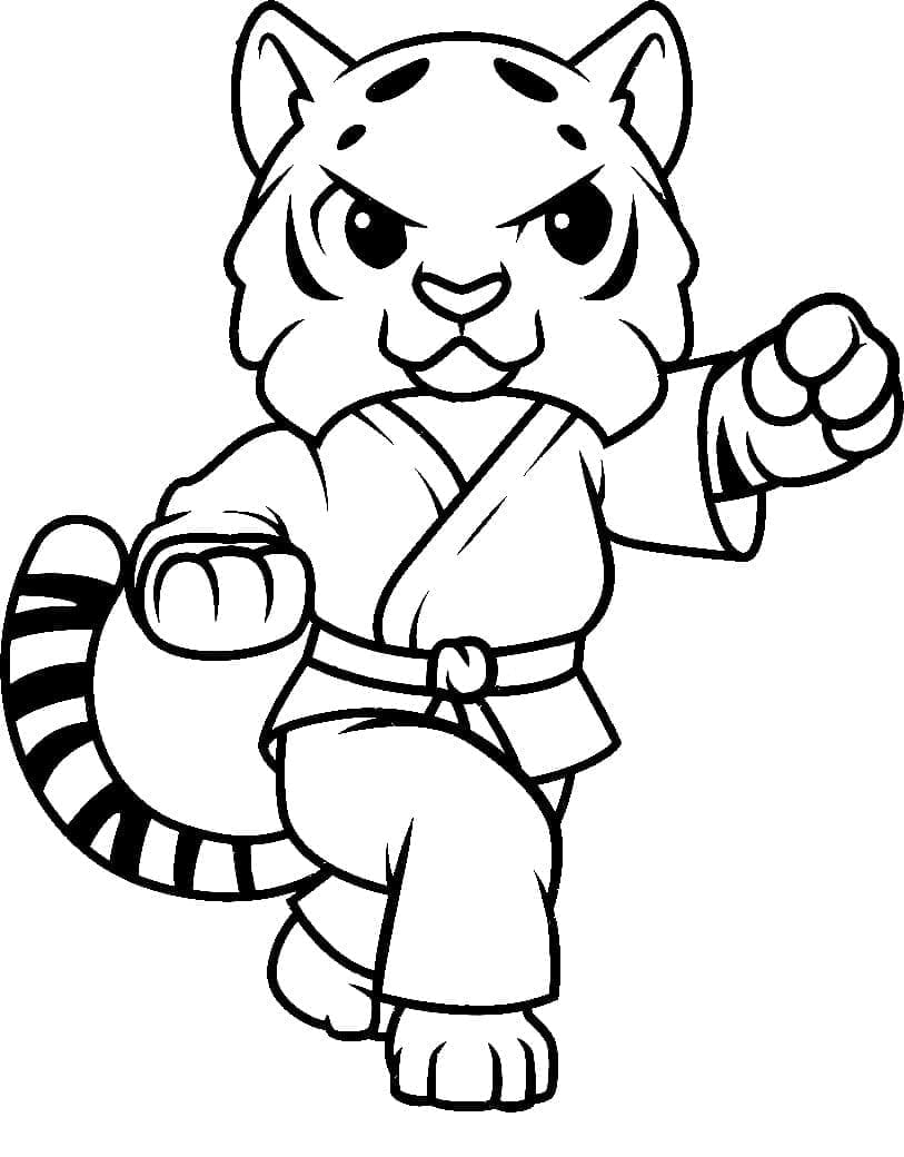 Zdarma Karate k Tisku pro Děti omalovánka