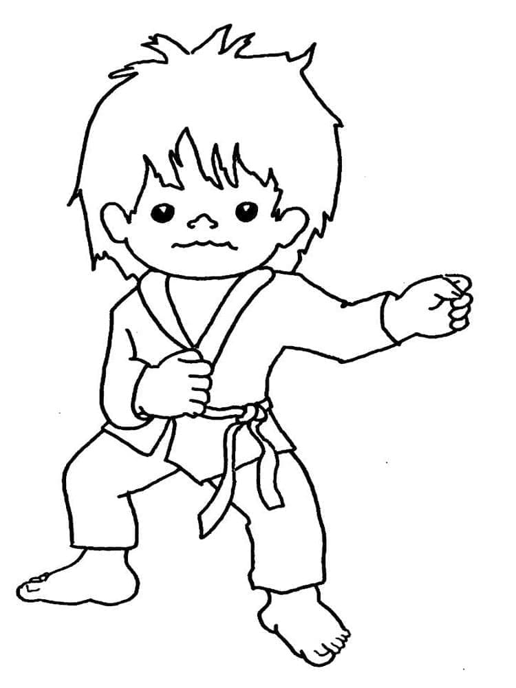 Zdarma Karate omalovánka