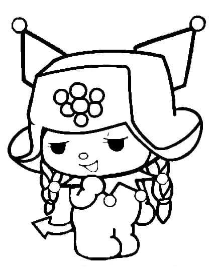 Zdarma Kuromi Vymalovatelné omalovánka