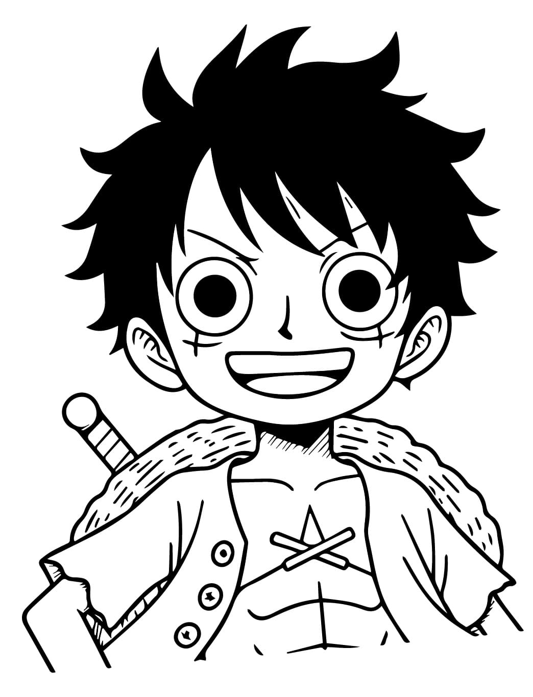 Zdarma Luffy Obrázek omalovánka