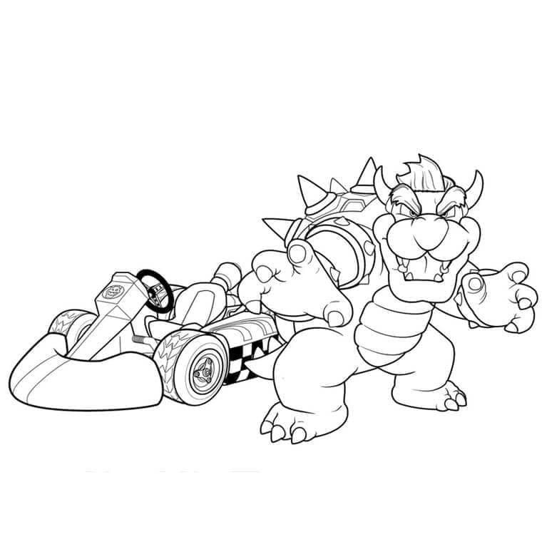 Zdarma Mario Kart k Tisku pro Děti omalovánka