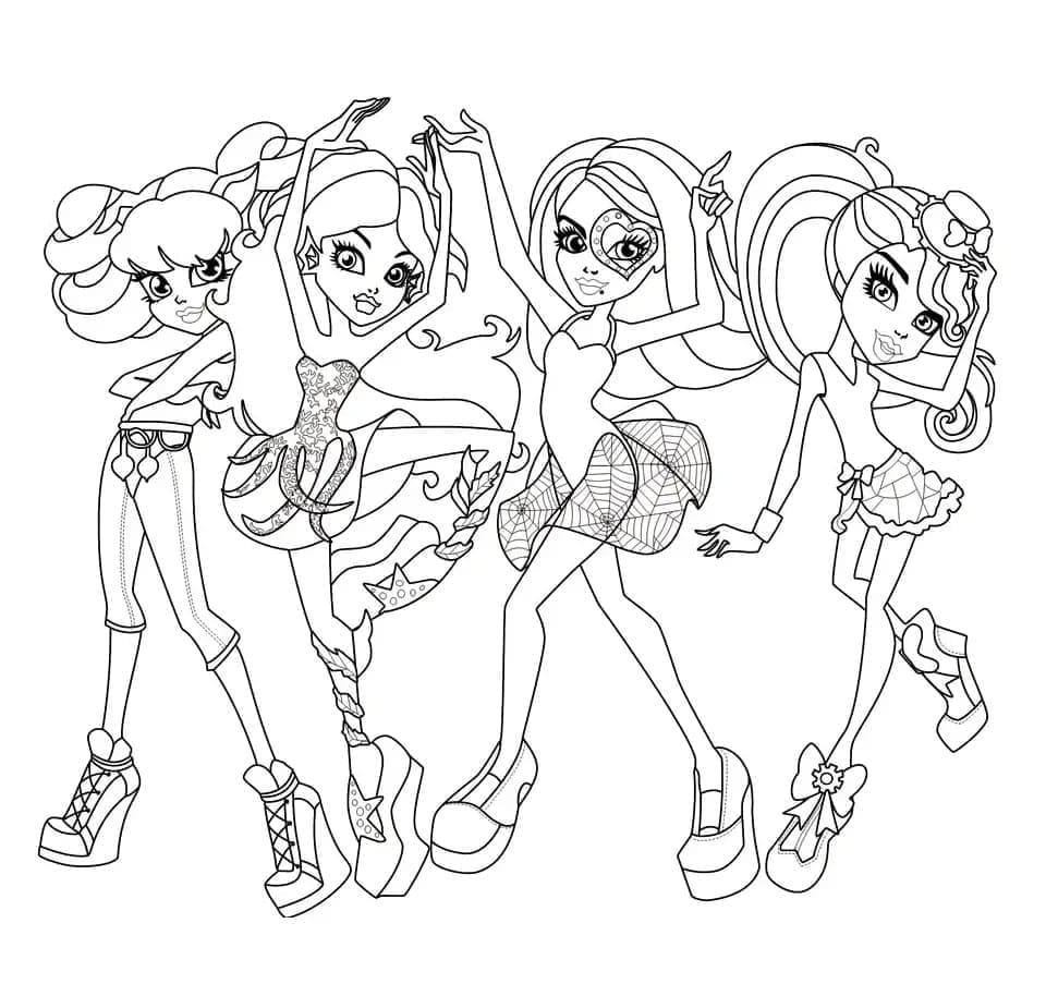 Zdarma Monster High k Tisku pro Děti omalovánka