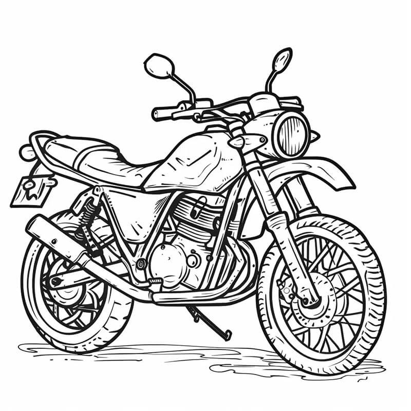 Zdarma Motocykl k Tisku pro Děti omalovánka
