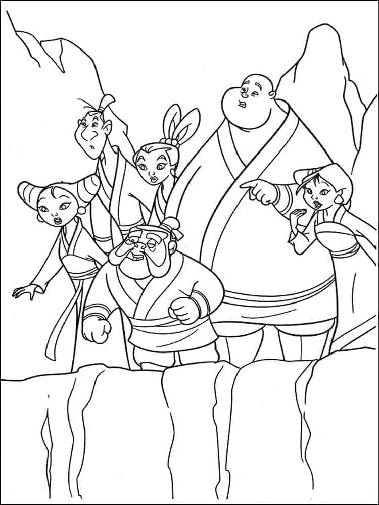 Zdarma Mulan k Tisku pro Děti omalovánka