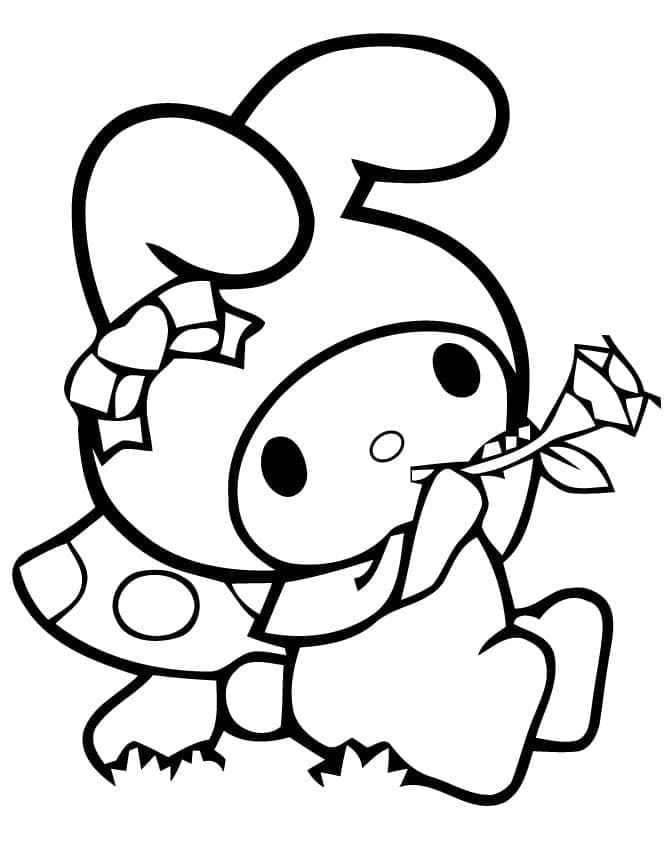 Zdarma My Melody Obrázek omalovánka