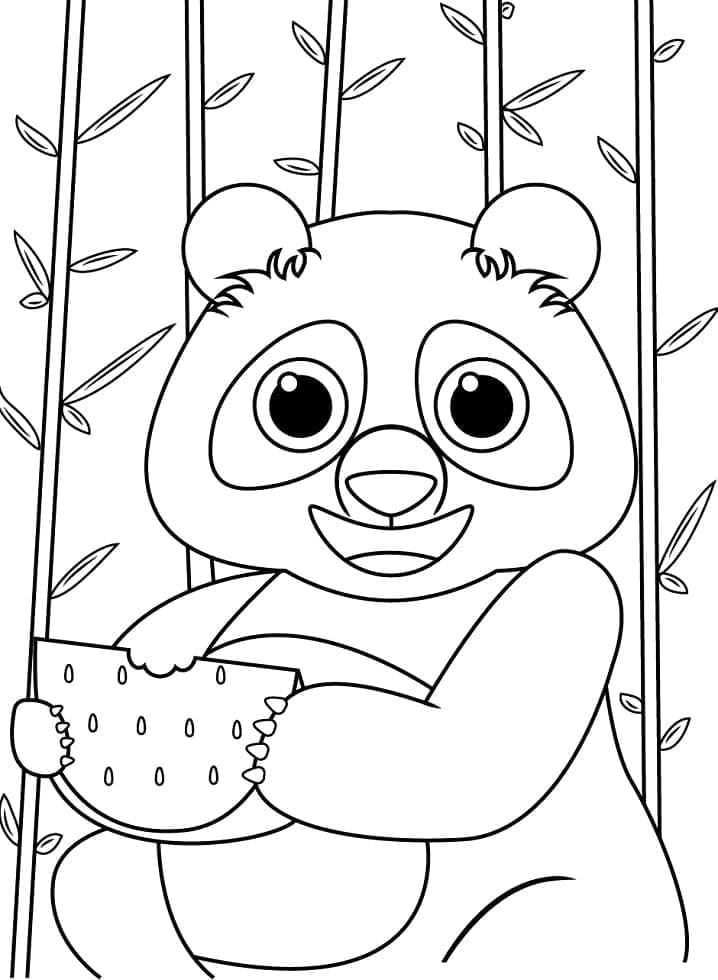 Zdarma Panda k Tisku pro Děti omalovánka