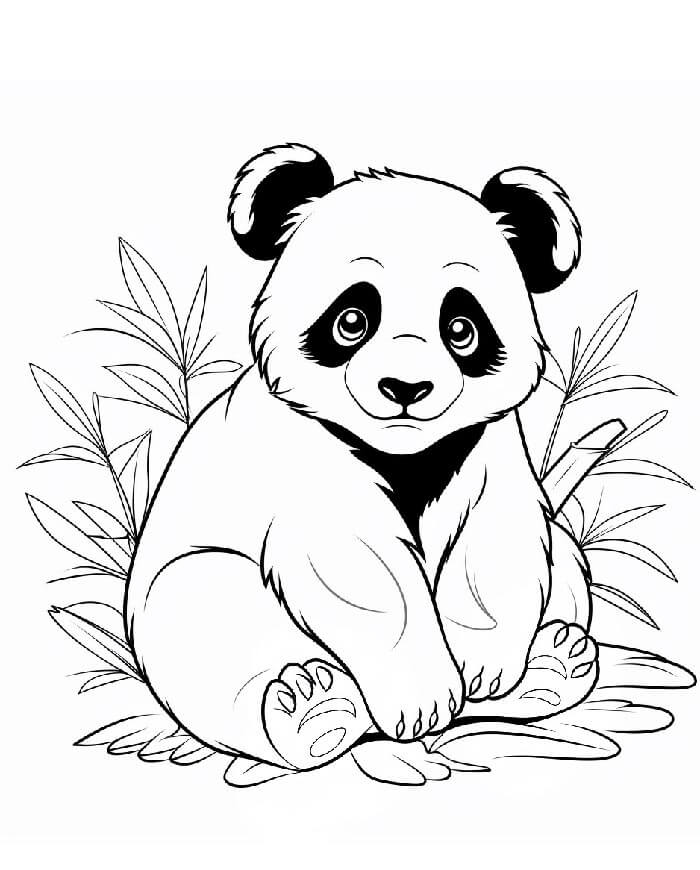 Zdarma Panda omalovánka