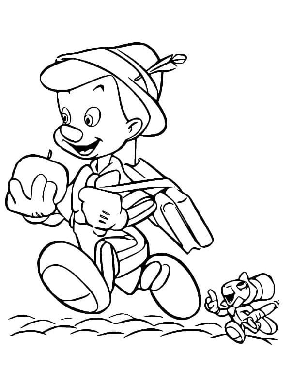 Zdarma Pinocchio k Tisku pro Děti omalovánka