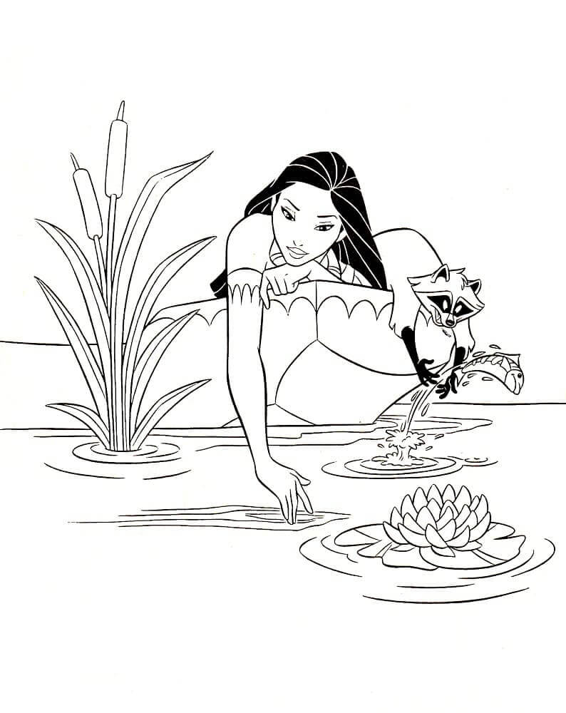 Zdarma Pocahontas omalovánka