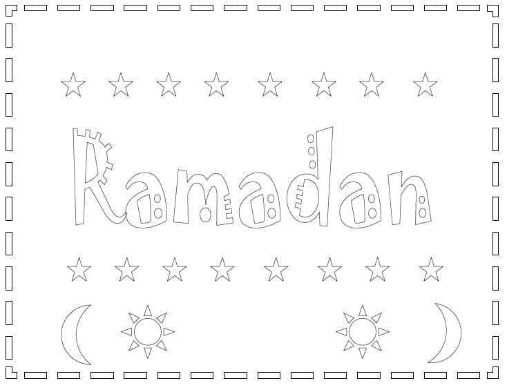 Zdarma Ramadán k Tisku pro Děti omalovánka