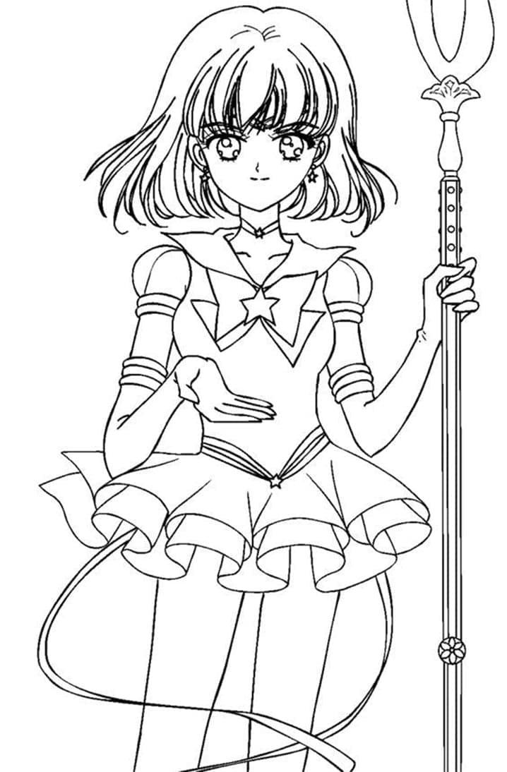 Zdarma Sailor Moon k Tisku pro Děti omalovánka