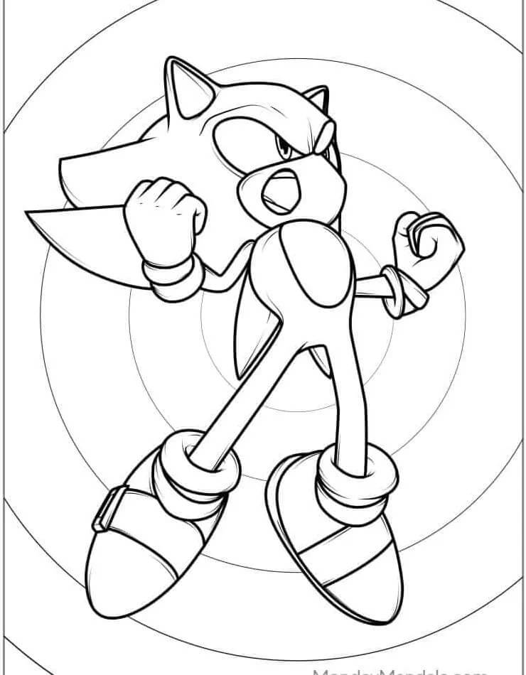 Zdarma Sonic k Tisku pro Děti omalovánka