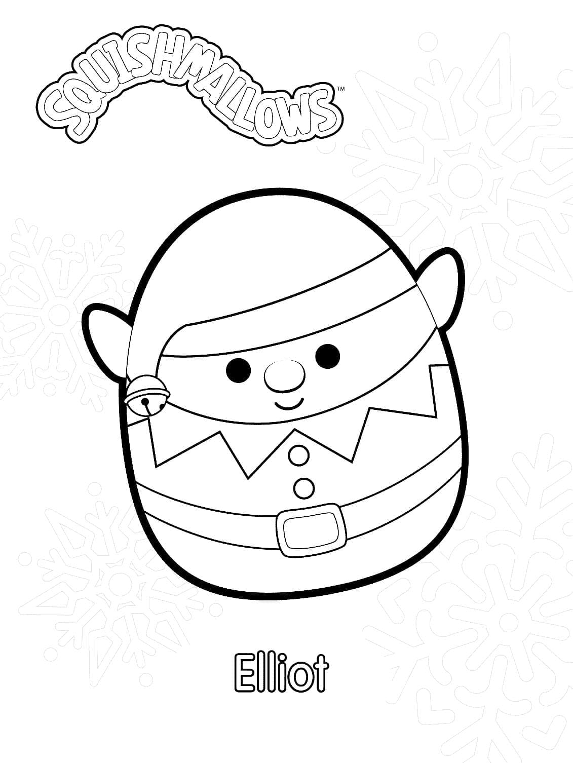 Zdarma Squishmallows Vymalovatelné omalovánka