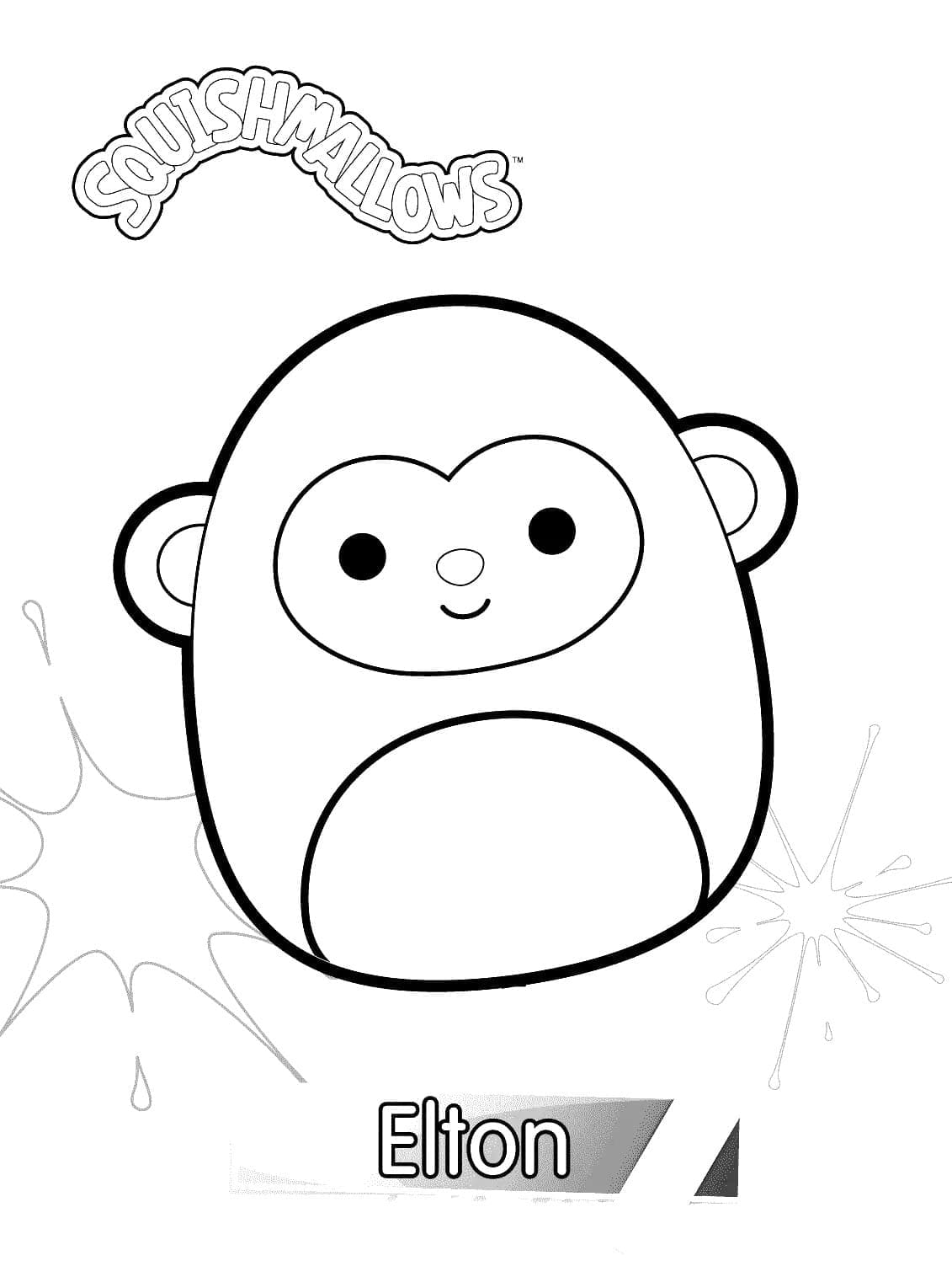 Zdarma Squishmallows k Tisku pro Děti omalovánka
