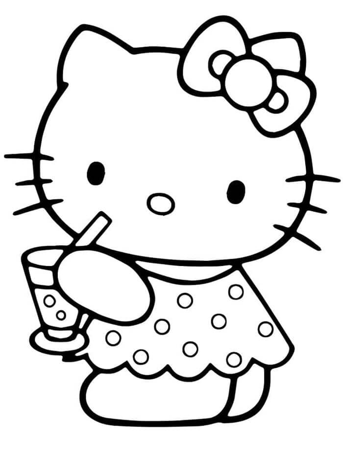 Zdarma Tisknutelná Hello Kitty omalovánka