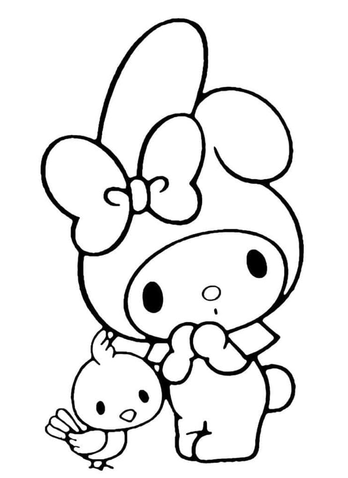 Zdarma Tisknutelná My Melody omalovánka