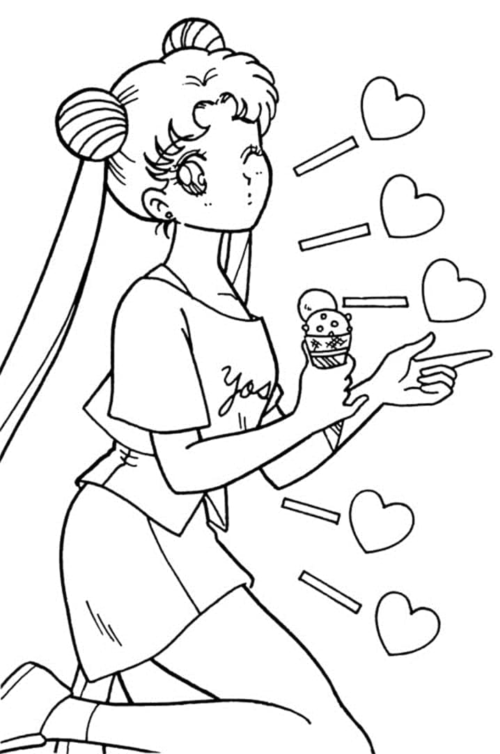 Zdarma Tisknutelná Sailor Moon omalovánka
