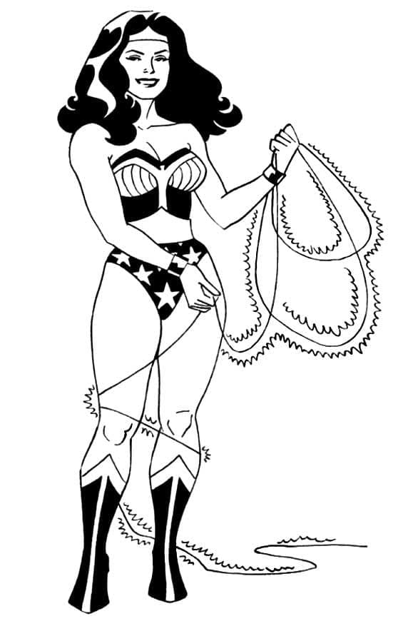Zdarma Tisknutelná Wonder Woman omalovánka