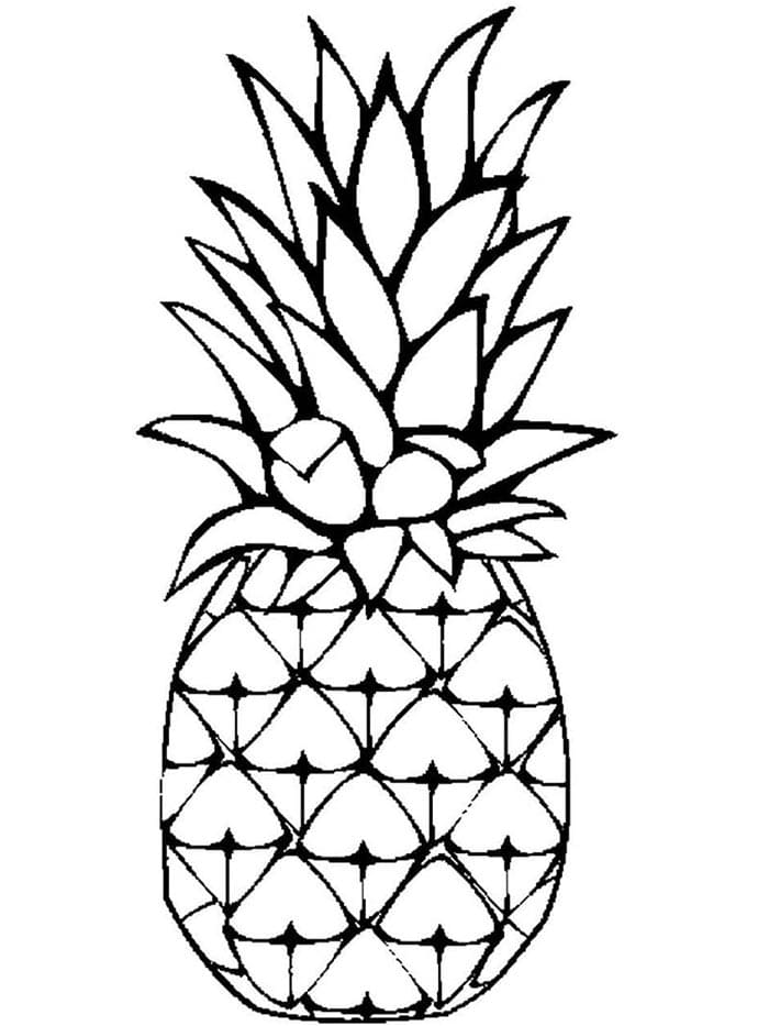 Zdarma Tisknutelný Ananas omalovánka