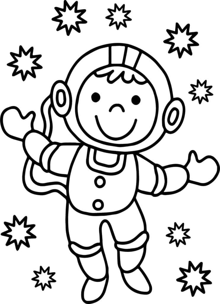 Zdarma Tisknutelný Astronaut omalovánka