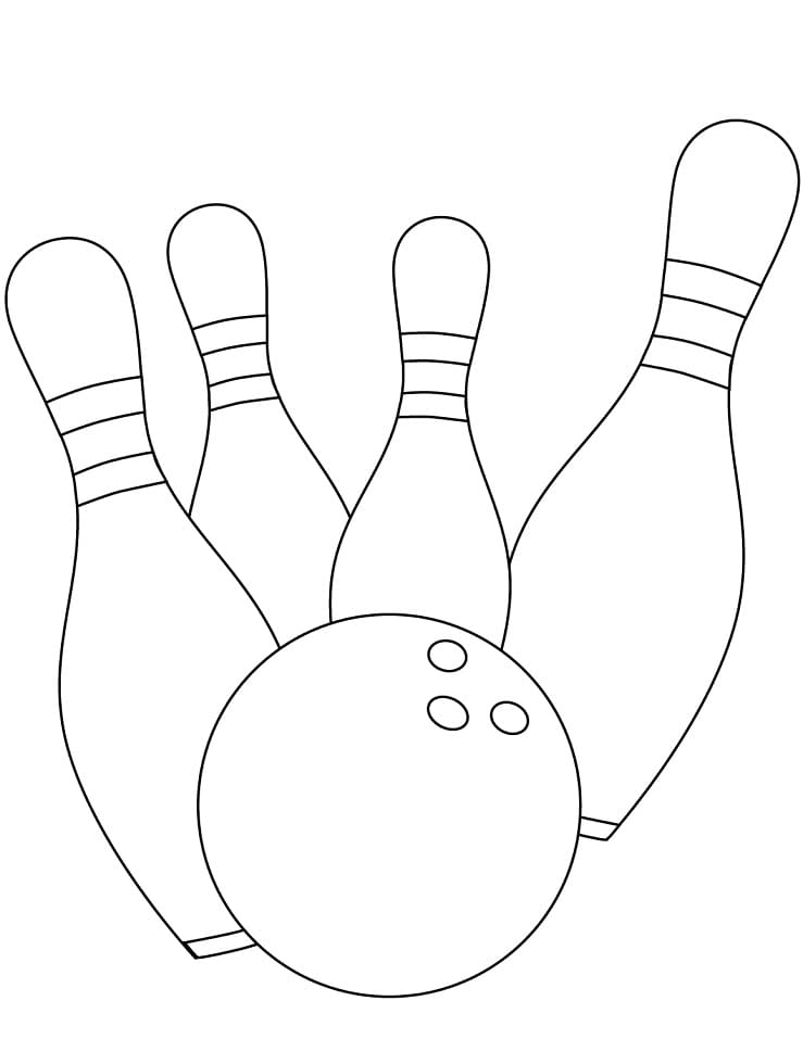 Zdarma Tisknutelný Bowling omalovánka