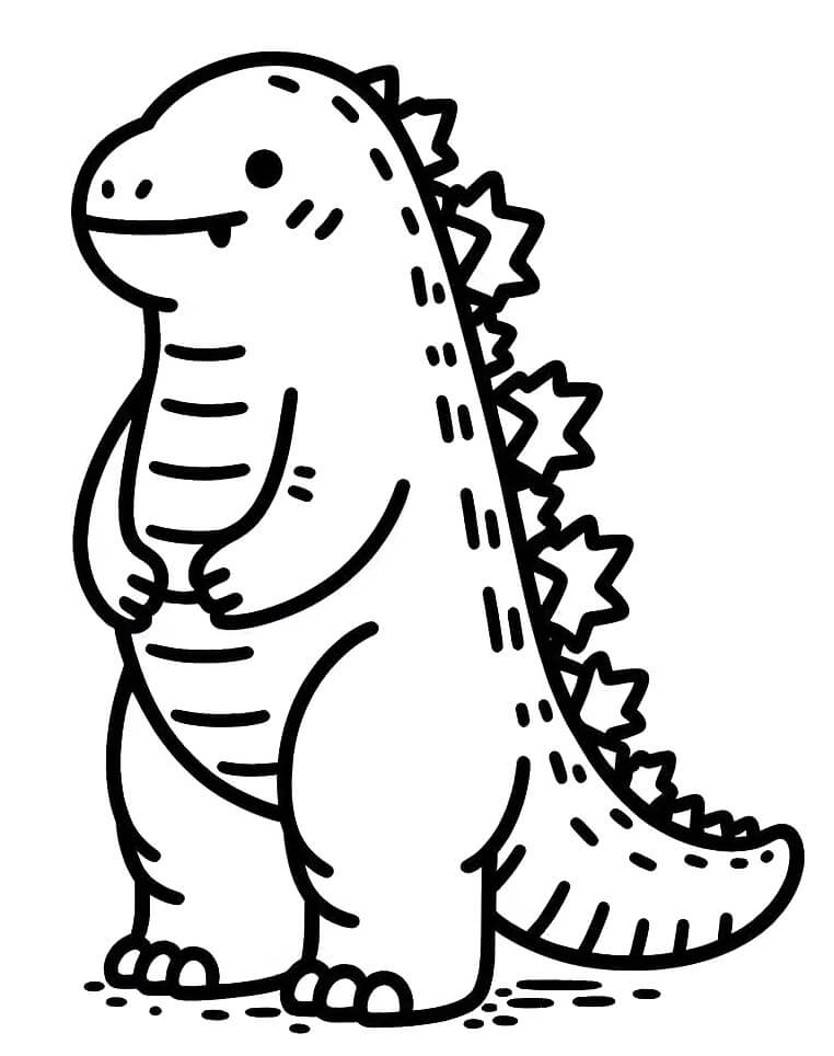 Zdarma Tisknutelný Godzilla omalovánka