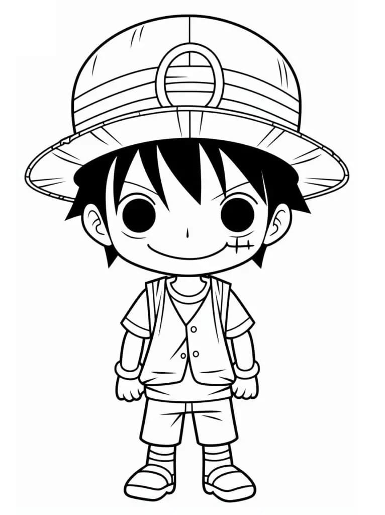 Zdarma Tisknutelný Luffy omalovánka