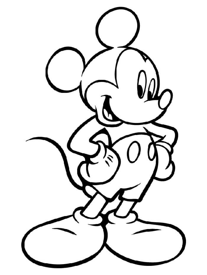 Zdarma Tisknutelný Mickey Mouse omalovánka