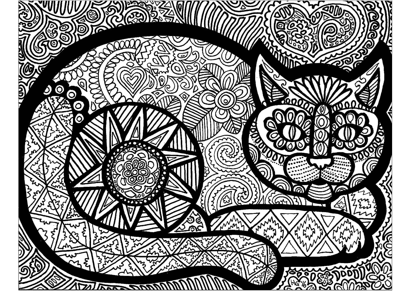Zdarma Tisknutelný Zentangle omalovánka