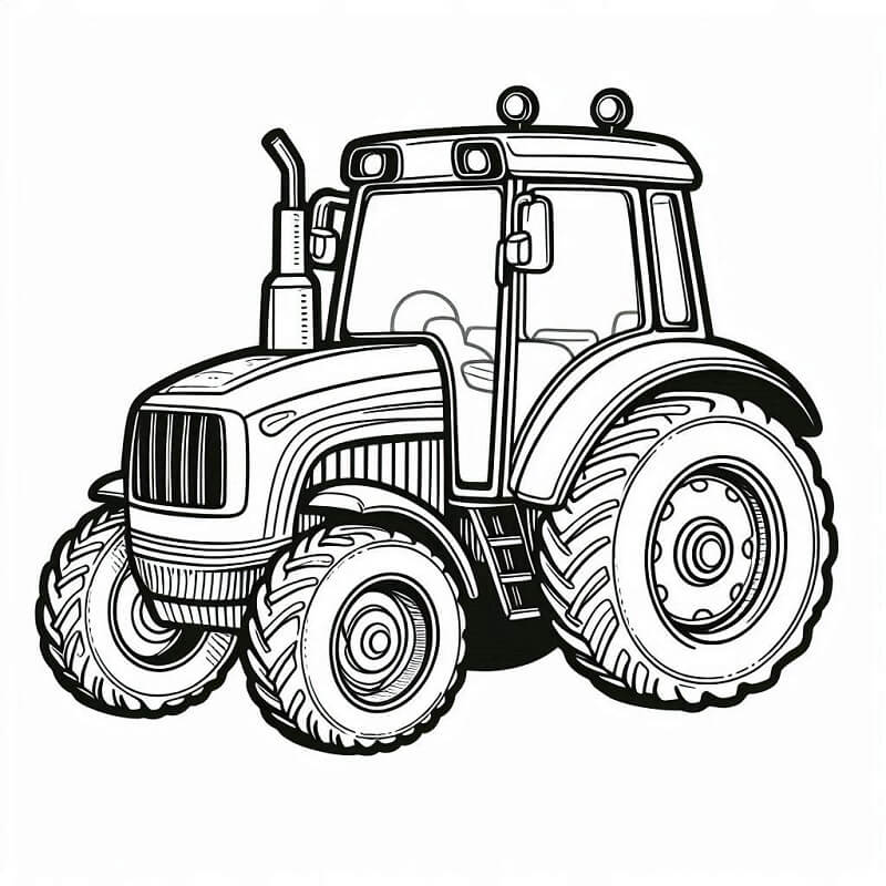Zdarma Traktor k Tisku pro Děti omalovánka