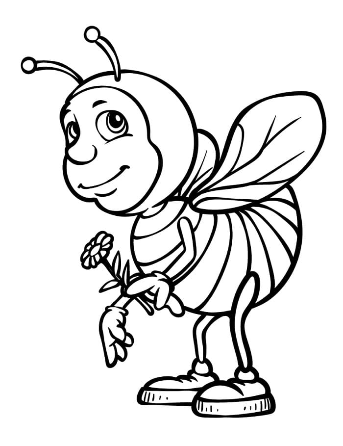 Zdarma Včela Vymalovatelné omalovánka