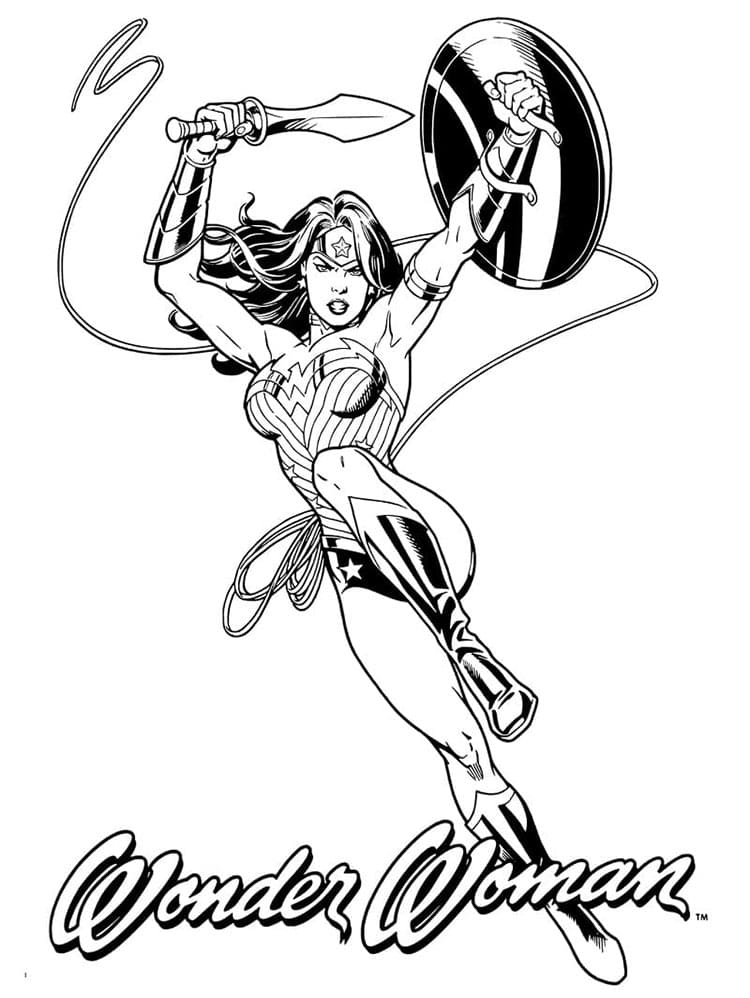 Zdarma Wonder Woman pro Malé Děti omalovánka